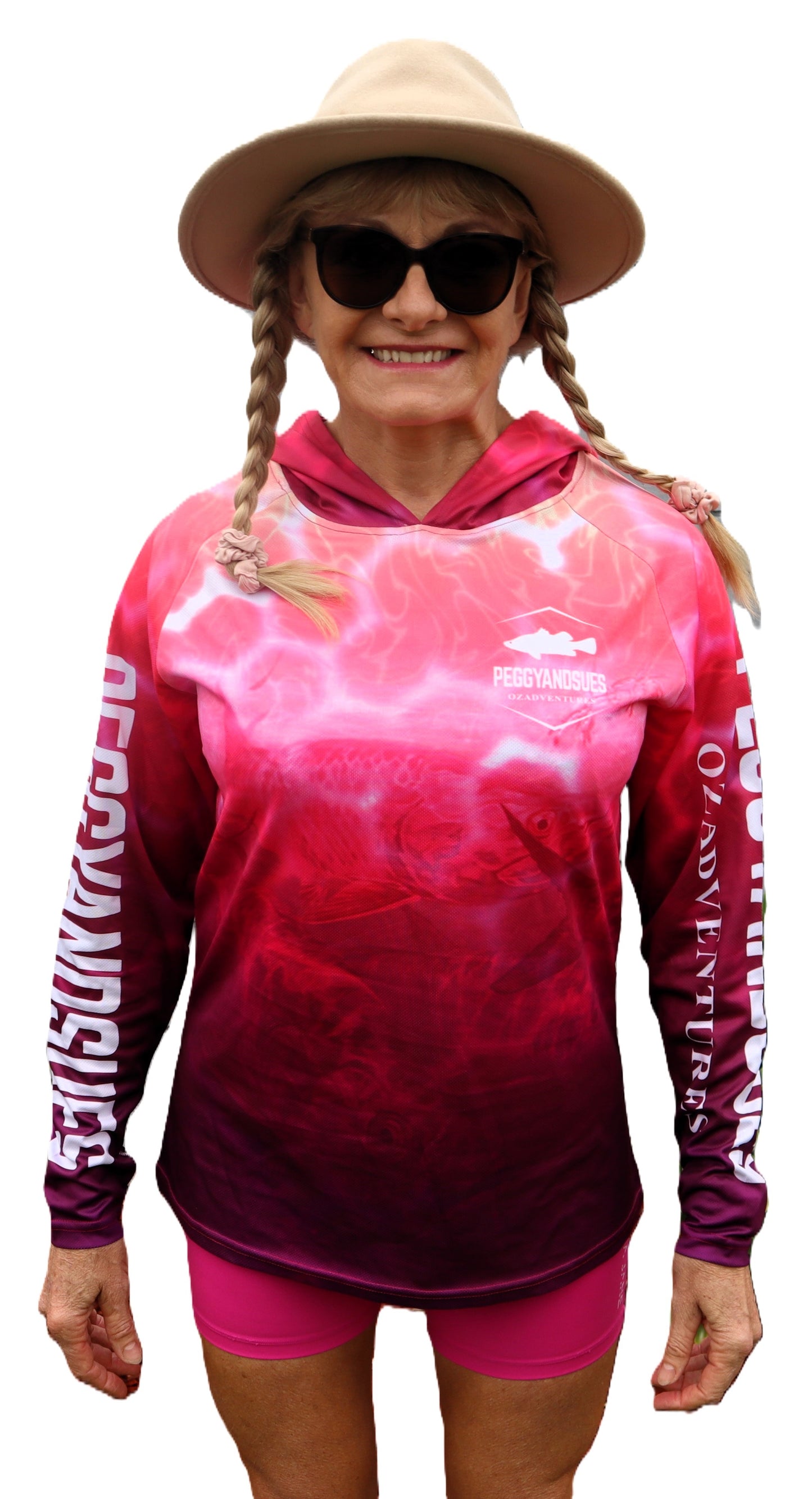 Ladies Fishing Shirt – Hoodie - Pink - UV 50+ Protection - Free Postage Australia Wide